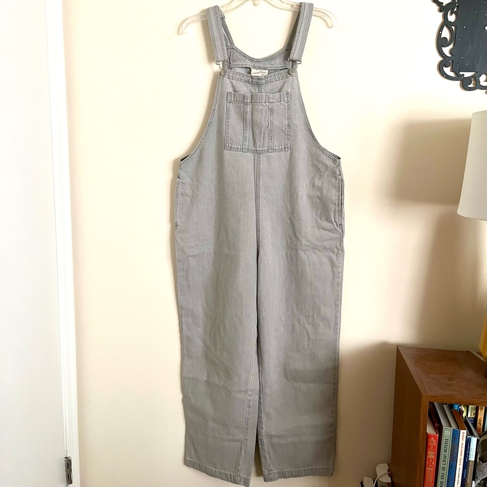 Universal Thread Gray Denim Overalls Relaxed Fit